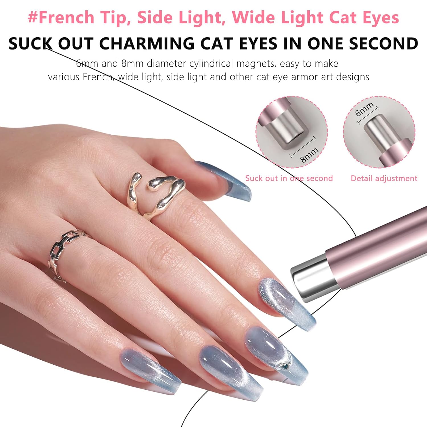 1/2Pcs Nail Cat Eye Magnetic B - огляд і ціна Sanding Stick Set