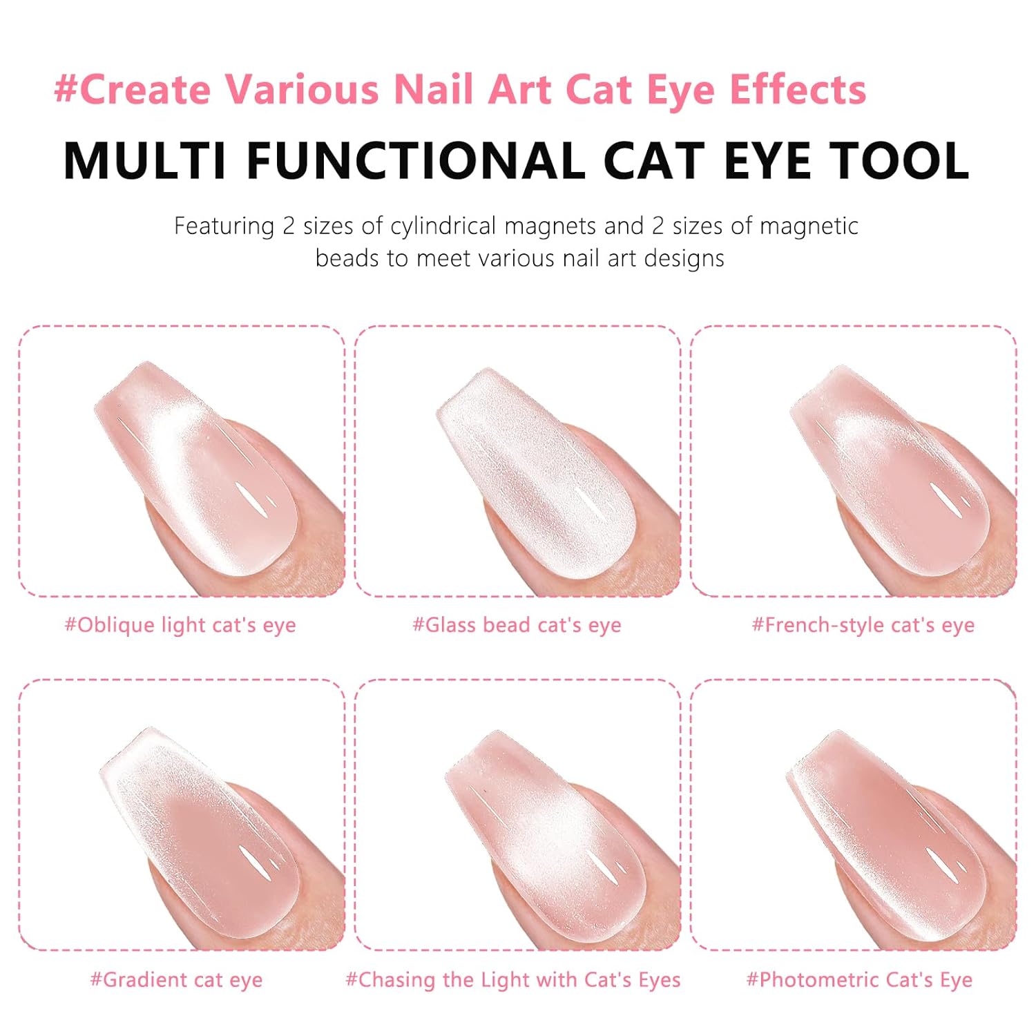 1/2Pcs Nail Cat Eye Magnetic B - огляд і ціна Sanding Stick Set