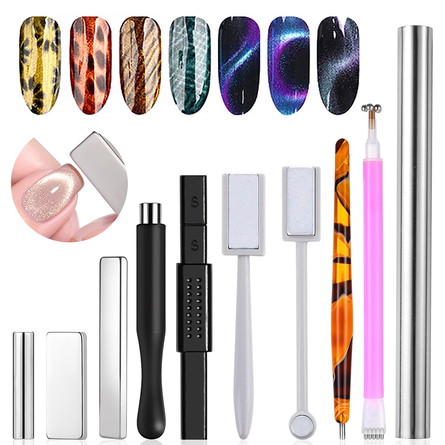 10Pcs Cat Eye Magnet Set Nail  - огляд і ціна Sanding Stick Set