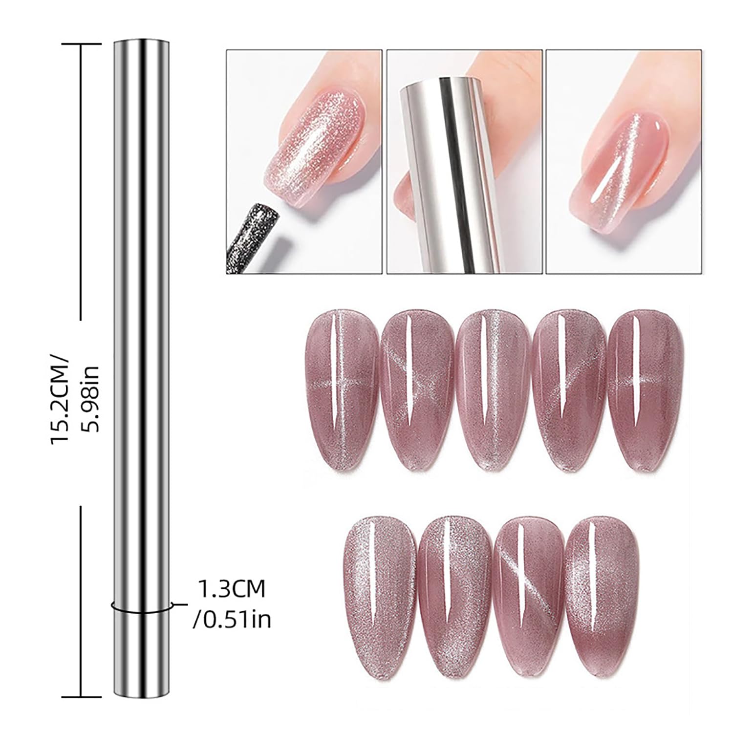 10Pcs Cat Eye Magnet Set Nail  - огляд і ціна Sanding Stick Set