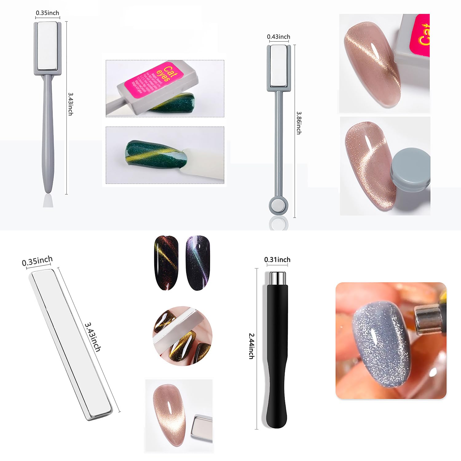 10Pcs Cat Eye Magnet Set Nail  - огляд і ціна Sanding Stick Set