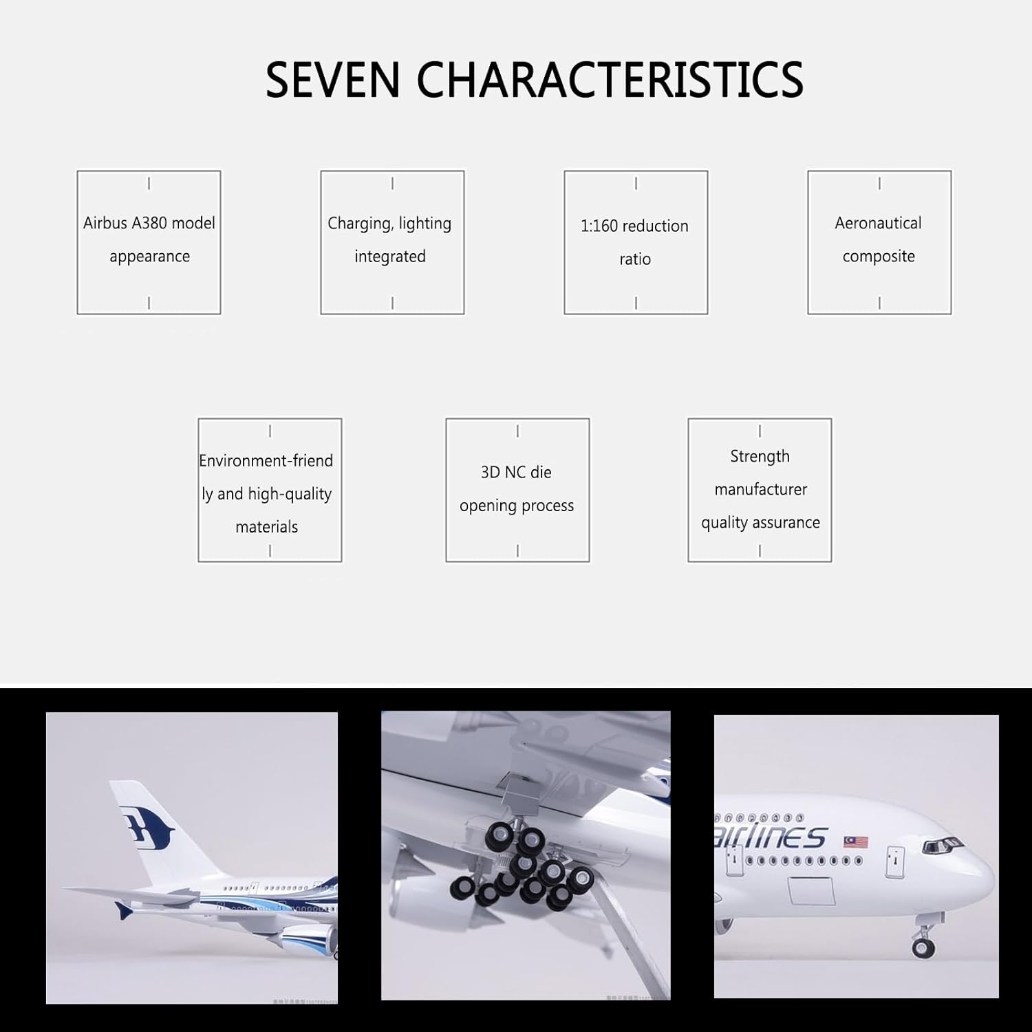 1:160 Scale Malaysia Airlines  - огляд і ціна Model Kit Plane